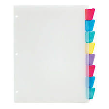 Office Depot Brand Plastic Dividers With Insertable Rounded Tabs Assorted Colors 8 Tab By Office Depot Officemax