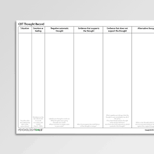 cbt thought record psychology tools