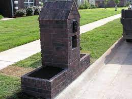A brick mailbox will provide a strong, durable fixture to your property. Painting Of Make Your Post Envious With Brick Mailbox Designs Mailbox Design Brick Mailbox Stone Mailbox