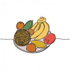 2.6.2 lakaran rekabentuk makanan by cikgu qaxiemah reka bentuk dan teknologi tingkatan 2 : Gambar Buah Buahan Dalam Pinggan Satu Baris Berterusan Seni Lukisan Vektor Ilustrasi Tema Makanan Yang Sihat Dan Buah Buahan Segar Tangan Tunggal Yang Ditarik Dengan Warna Terpencil Pada Latar Belakang Putih Reka