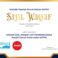 Masjid taman pulai indah, taman pulai indah, johor Saham Sijil Waqaf Lot Pembangunan Masjid Taman Pulai Indah