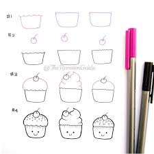 Apsi S Doodle How Tos On Instagram Cupcakes More Doodle How Tos Can Be Found At Trg Randomdoodle The B Cupcake Drawing Doodle Lettering Easy Drawings