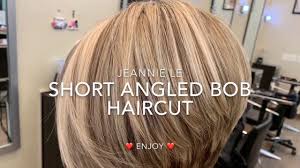 Short Angled Bob Haircut Youtube