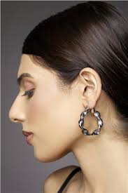 Sienna Silver Twisted Hoop Earrings