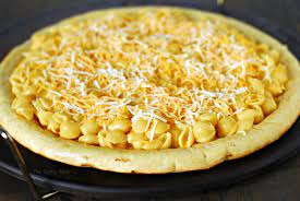 (14 oz.) kraft deluxe macaroni & cheese dinner 1 can (13.8 oz.) refrigerated pizza dough Macaroni And Cheese Pizza Recipe