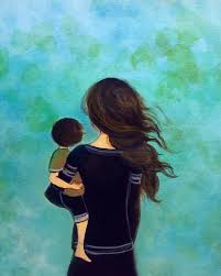 Mother And Son Blue Decor Art Print Gift Idea Etsy Art Prints Mother Art Art