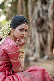 Priyanka Sachin Ezwed Real Wedding Kerala Wedding Saree Indian Bride Hairstyle Wedding Saree Blouse Designs