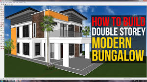 Double storey bungalow x 50' x 85'. Sketchup How To Build Double Storey Bungalow Youtube