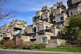 O Habitat 67 E Um Complexo De Apartamentos Localizado Em Montreal O Projeto Foi Utilizado Para A Expo 67 Exposicao Universal Ce Habitat Appartement Batiment