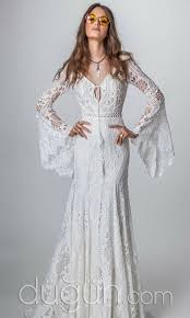 Long Sleeve Bohemian Wedding Dress Bohemian Dress Long Sleeve Wedding Chic Wedding Dresses Boho Chic Wedding Dress Bell Sleeve Wedding Dress