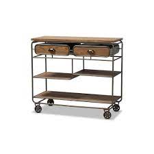Check spelling or type a new query. 2 Drawer Grant Vintage Rustic Industrial Wood And Metal Kitchen Cart Brown Black Baxton Studio Target