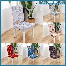 Dining chair covers are made with pleats at the corners and back ties to provide better fit and look. Elastic Chair Cover For Dining Room Chairs Covers Fabric Chair Slipcover Case Stretch Chair Cover Shopee Malaysia