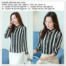 Lihat ide lainnya tentang batik, model pakaian, wanita. Kemeja Baju Atasan Kerja Kemeja Garis Hitam Putih Blouse Wanita Korea Import Elevenia