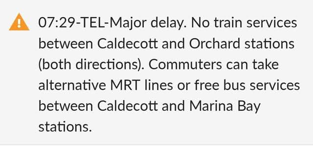 TEL MAJOR DELAY : r/SMRTRabak