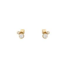 These Earrings Coupling Of Shimmering Ice Like White Diamonds With A Jagged Golden Spike Make For A Magnificent Initial Earrings Studs Stud Earrings Earrings