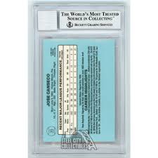 Is a jose canseco rookie card on your mind? Jose Canseco 1986 Donruss Autographed Rookie Card 39 Bas 10 Steel City Collectibles