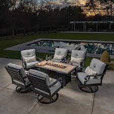 This fire pit can double as a concrete table and can offer warmth by up. Sunvilla Verena 7 Piece Fire Deep Seating Set Costco