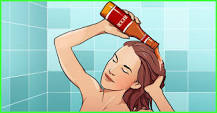 Image result for how to do a beer treatment on your hair