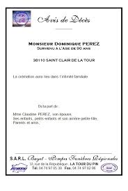 Courriers, démarches et formalités en ligne. Avis De Deces 38