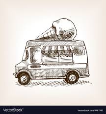 Food Truck Sketch Vector Images 80 Van Drawing Food Truck Bee Sketch