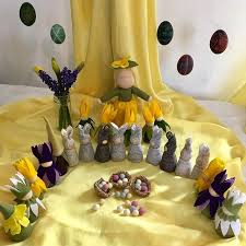 Pasen Op De Seizoentafel Spring Nature Table Spring Equinox Crafts Nature Table