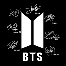 Bangtan Boys Signature Autograph Kertas Dinding Tanda Bts