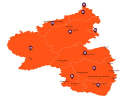 Kostenlose topografische karten visualisierung und weitergabe. Bundesland Rheinland Pfalz