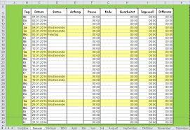 Arbeitszeitnachweis Tabelle Office Lernen Com