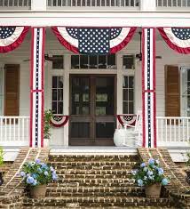 Discover savings on patio & garden items & more. Extra Large Half Round Vintage Patriotic Bunting Plowhearth In 2021 Patriotic Bunting Flag Decorating Ideas Flag Decor