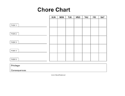 Printable Teen Chore Chart