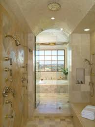 The curbless shower just requires a glass walls to make a cubicle and limit the spray of the shower jet to places that you don't want to get wet. Shower Enclosures Hgtv