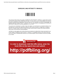 Samsung u460 intensity ii manual