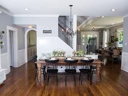 We source our range of dining tables sets and chairs from british, danish and italian companies to offer you dining furniture of the finest design and. Formal Dining Room With Rustic Farm Table Hgtv