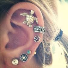 piercings nas orelhas piercings bonitos brincos de tartaruga piercings
