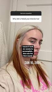 Discover more posts about billie eilish instagram. Billie Ig Asks In 2021 Billie Eilish Billie Blonde Hair