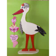 Dieser ist bei uns im online shop erhältlich. Klapperstorch Storch Zur Geburt Mit Strasssteine Hohe 44cm Individuell Granny