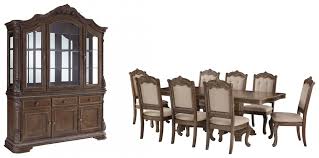 Set (dining table, 6 upholstered side chairs & 2 upholstered arm chairs), created for macy's. Charmond Dining Table And 8 Chairs With Storage D803 D5 D6 01 8 Dining Room Groups Price Busters Furniture