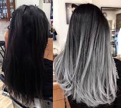 The fashion world can not get enough of dark smokey grey ombre hair. Silver Black Hair Grey Balayage Novocom Top