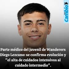 Parte médico del juvenil de Wanderers Diego Lezcano: se confirma evolución  y "el alta de cuidados intensivos al cuidado intermedio".