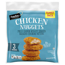 Invented in the 1950s, chicken nuggets have become a very popular fast food restaurant item, as well as widely sold frozen for home use. Signature Select Chicken Nuggets Frozen 48 Oz Safeway