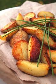 When baking a lot of potatoes at one time, choose potatoes with uniform shapes and sizes; Crispy Potato Wedges Boil With Skins Refrigerate Slice Toss With Oil Salt Pepper Roast At 425 Degrees Until Browned Recipes Food Cooking Recipes