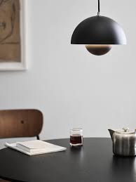 Lampe, verner panton, flowerpot vp4, flowerpot vp4 bordlampe, med 2 meter stofledning med afbryder på ledningen, farve: Flowerpot Vp7 Designort Com