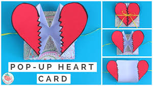 You are going to love how super easy this pop up heart card diy is. Pop Up Heart Card Tutorial How To Make A Pop Up Heart Break Card Step By Step With Narration