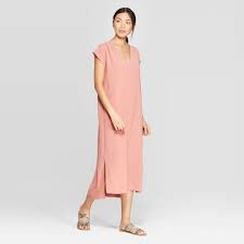 Women S Short Sleeve V Neck Shift Midi Dress Prologue Target Midi Shift Dress Midi Dress Dresses