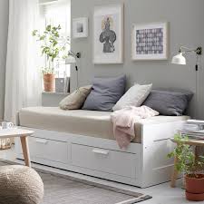 Brimnes هيكل سرير نهاري مع درجين أبيض 80x200 سم Ikea