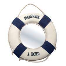 Vintage French Bienvenue A Bord Lifesaver Mirror French Vintage Life Savers Vintage