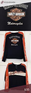 Harley Davidson Black Orange Pullover Sweatshirt Pullover Sweatshirt Harley Davidson Sweatshirts Sweatshirts
