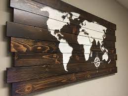 Pallet Sign World Map Carved Wood Wall Art Home Wall Decor Wooden Modern Rustic Distressed Wood Wall Art Diy Reclaimed Wood Wall Art Pallet Wall Decor
