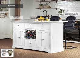 White Kitchen Island With Marble