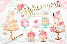 Bakery Clipart Wedding Cakes Clipart Birthday Clip Art Etsy Wedding Cake Clipart Glitter Planner Watercolor Wedding Cake